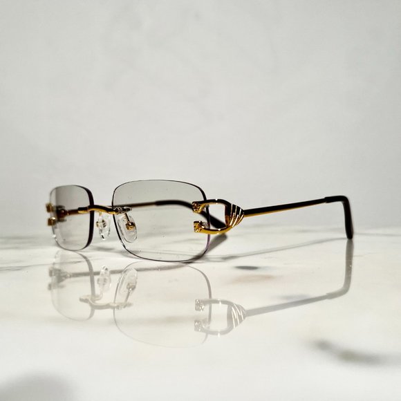 Bonano Venician Rimless Gold Frames Sunglasses Glasses Vintage Designer - Picture 4 of 6